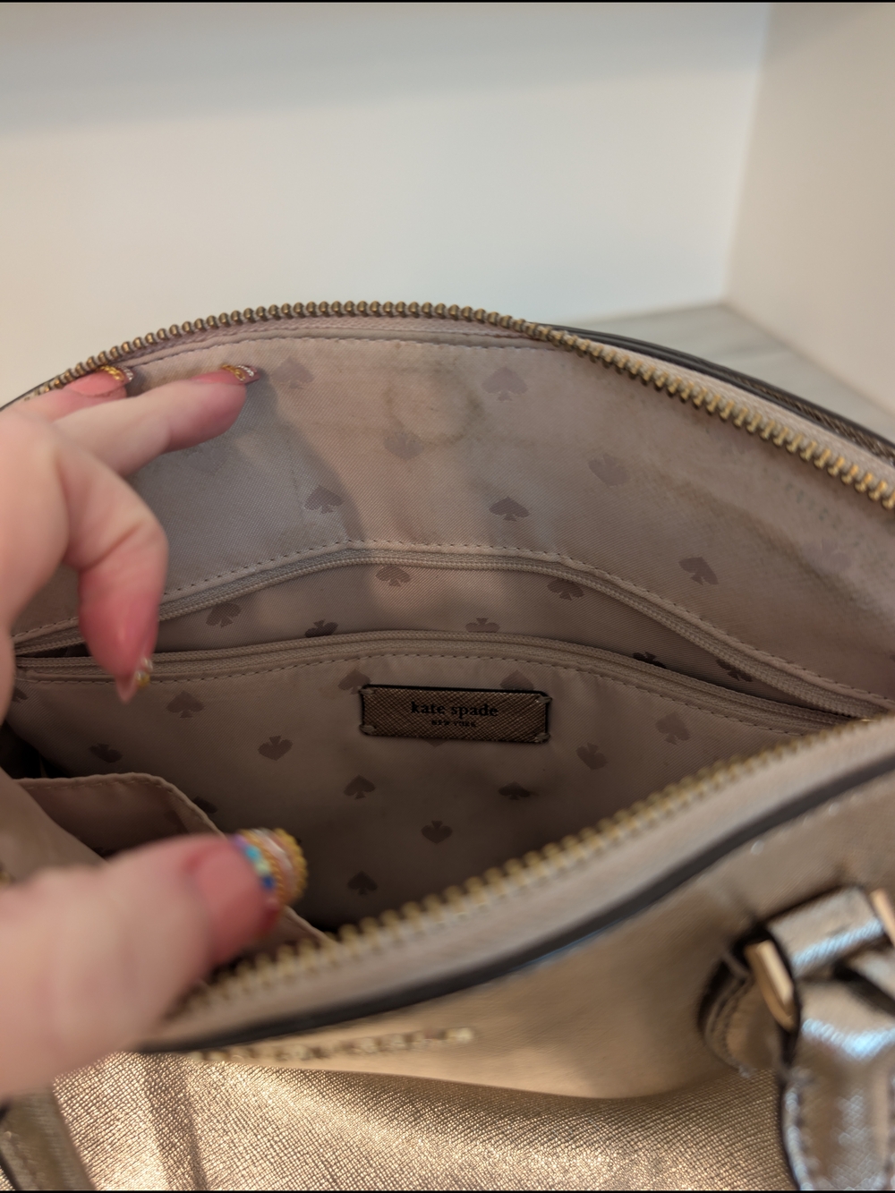 kate spade New York Metallic Gold Dome Satchel - Picture 5 of 5
